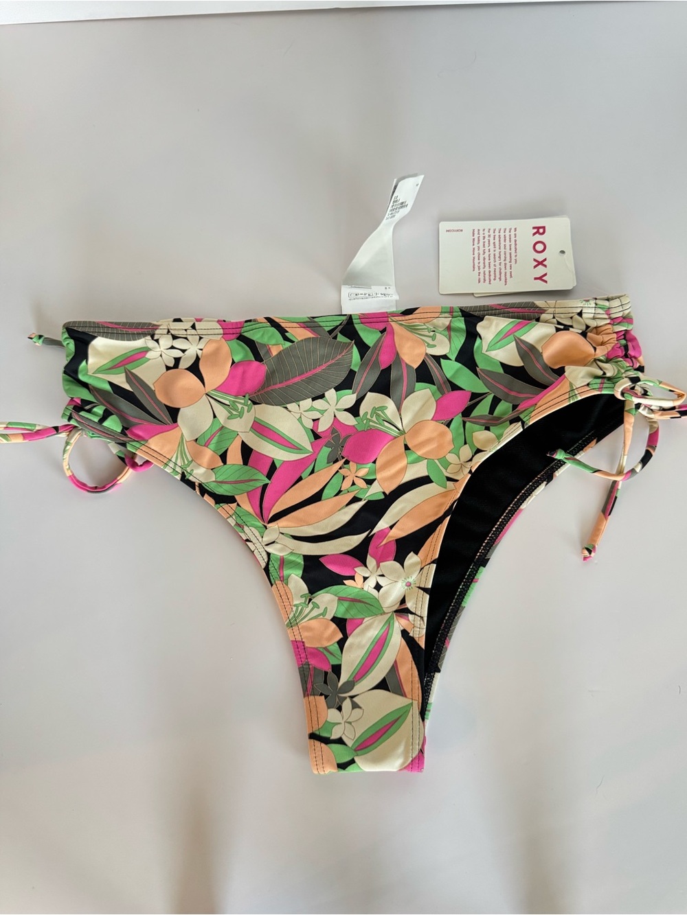 ROXY Printed Beach Classics Mod Lace Up Bikini Bottoms